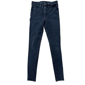 American Eagle The Dream Jean Super Hi Rise Jegging Black Pants Jeans Sz 6 Xlong